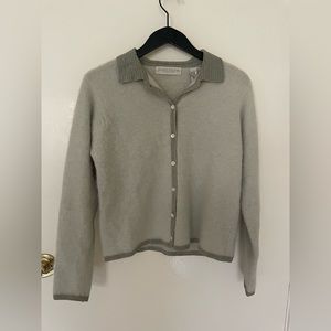 Pre-owned Grey Lambswool and Angora Blend Cardigan